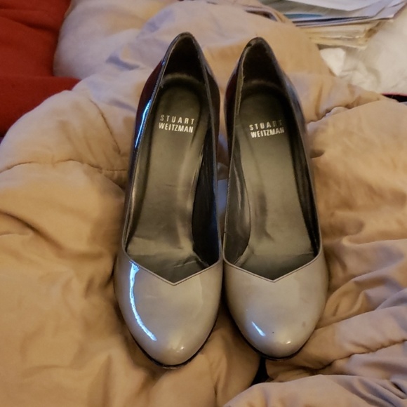 Stuart Weitzman Shoes - Stuart Weitzman grey two-tone patent heels